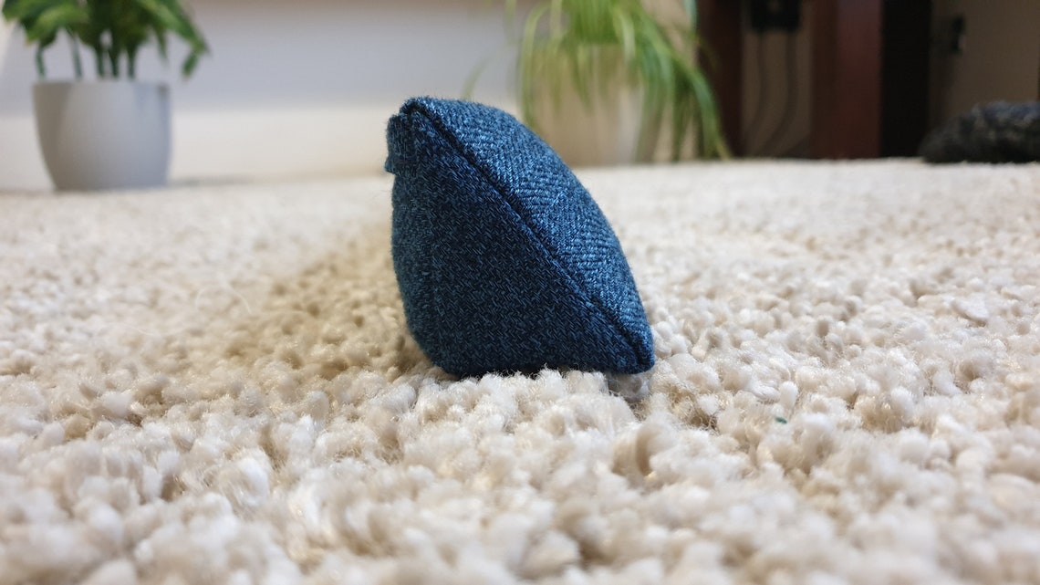Triangular® Draught Excluder Heavy Attachable Herringbone Blue