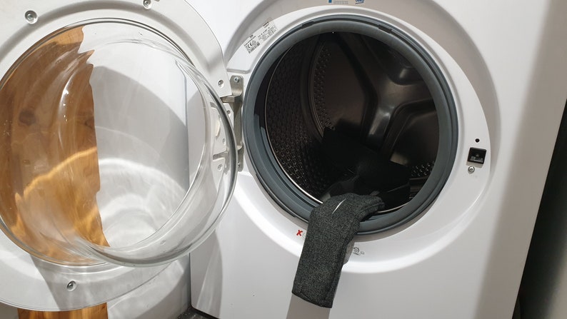 Triangular® Draught Excluder Washable Heavy Attachable Herringbone Charcoal