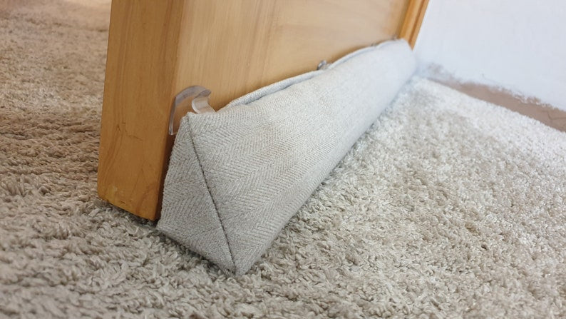 Triangular® Draught Excluder Heavy Attachable Herringbone Cream