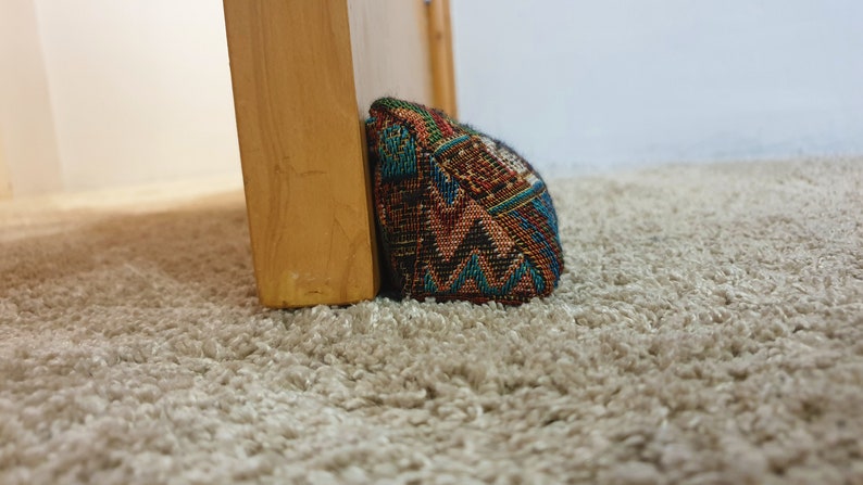 Triangular® Draught Excluder    Washable     Heavy Attachable              Funky Tapestry