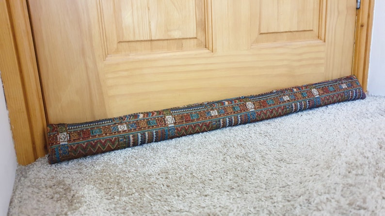 Triangular® Draught Excluder Washable Heavy Attachable Funky Tapestry