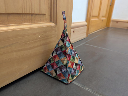 Triangular Heavy Door Stop - Geometric Tapestry