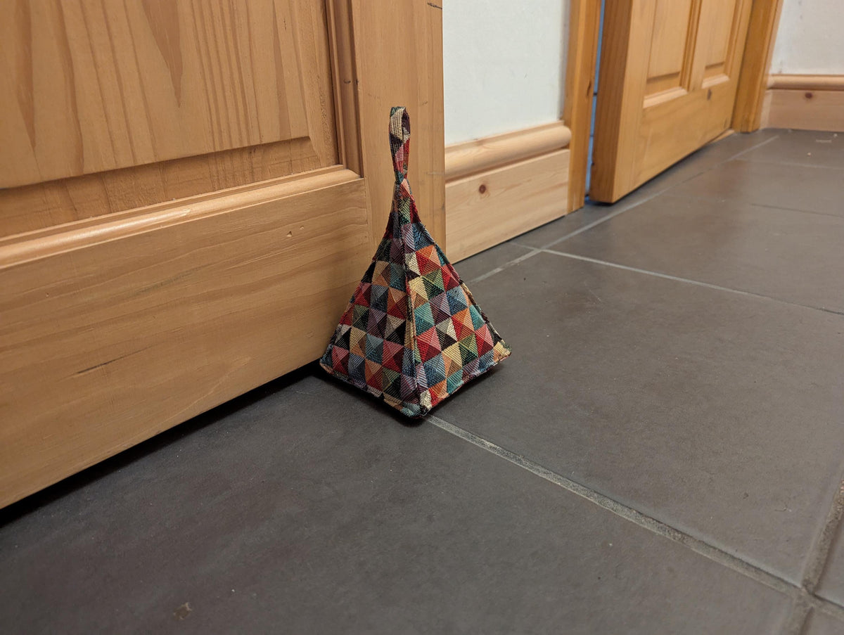 Triangular Heavy Door Stop - Geometric Tapestry