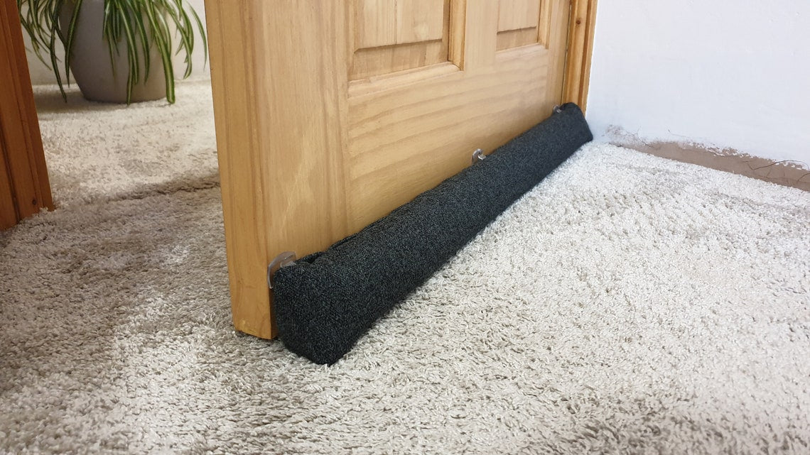 Triangular® Draught Excluder    Heavy Attachable     Herringbone Charcoal