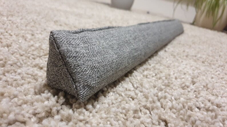 Triangular® Draught Excluder    Washable     Heavy Attachable       Herringbone Grey