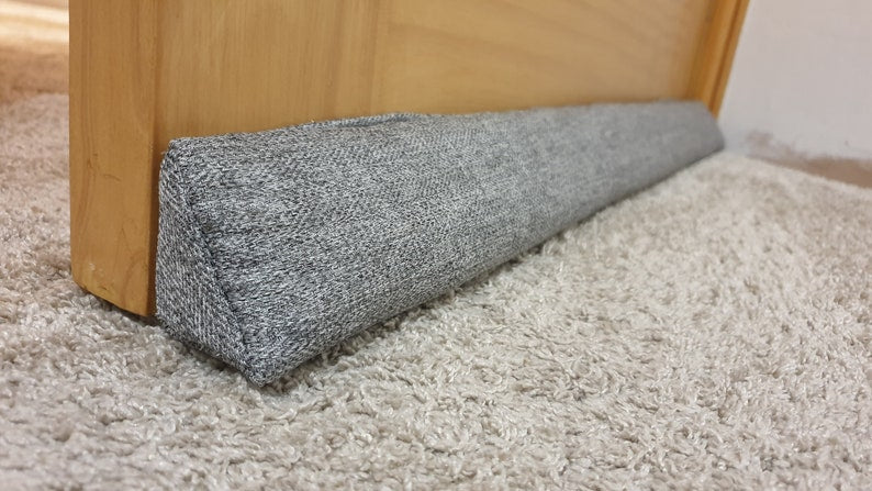 Triangular® Draught Excluder    Washable     Heavy Attachable       Herringbone Grey