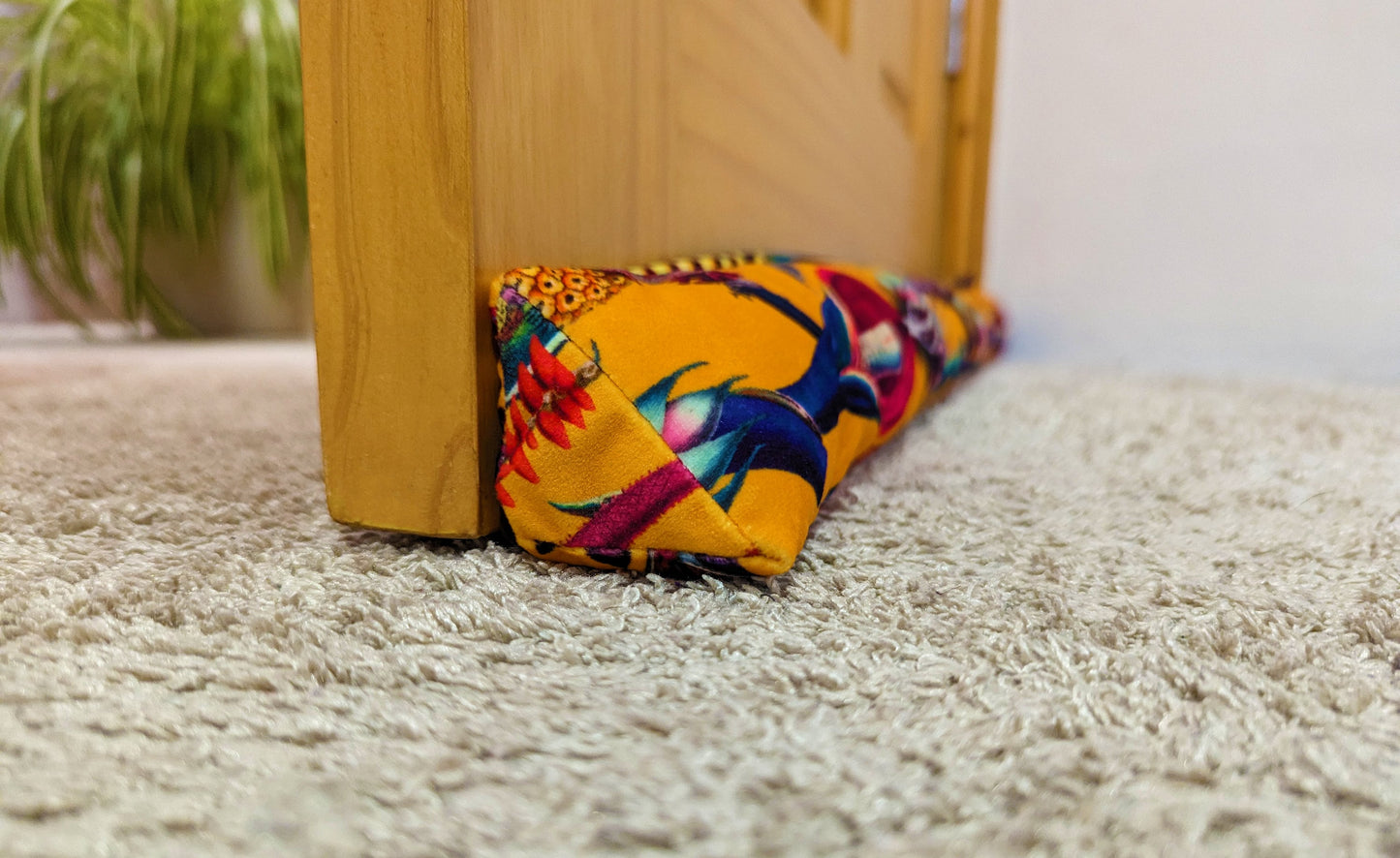 Draught Excluder Triangular® | Washable, Heavy, Hookable | Tropical Velvet
